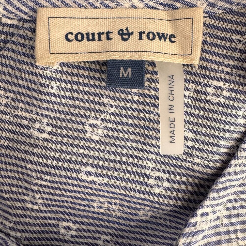 Court Rowe Cottagecore Top Bell Sleeve NEW Medium Floral Lace Striped‎ Regency - Picture 3 of 8